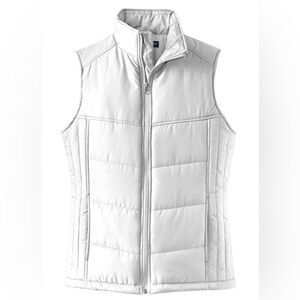 Port Authority Women's XL Puffer Vest. White/DarkSlate. #L709